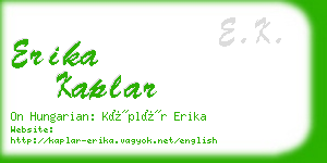 erika kaplar business card